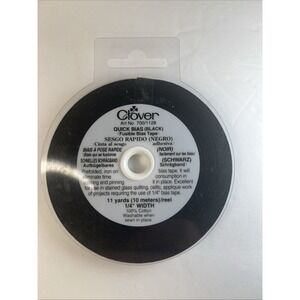 Clover 700/BLK-LME Quick Bias Fusible Bias Tape 1/4" x 11 yd BLACK LAME